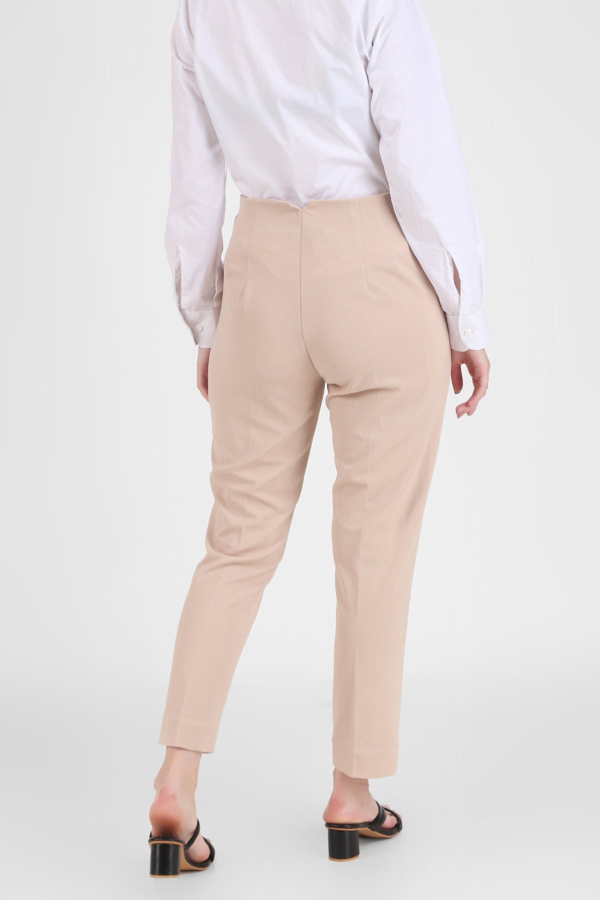 High Waist Trousers, Beige