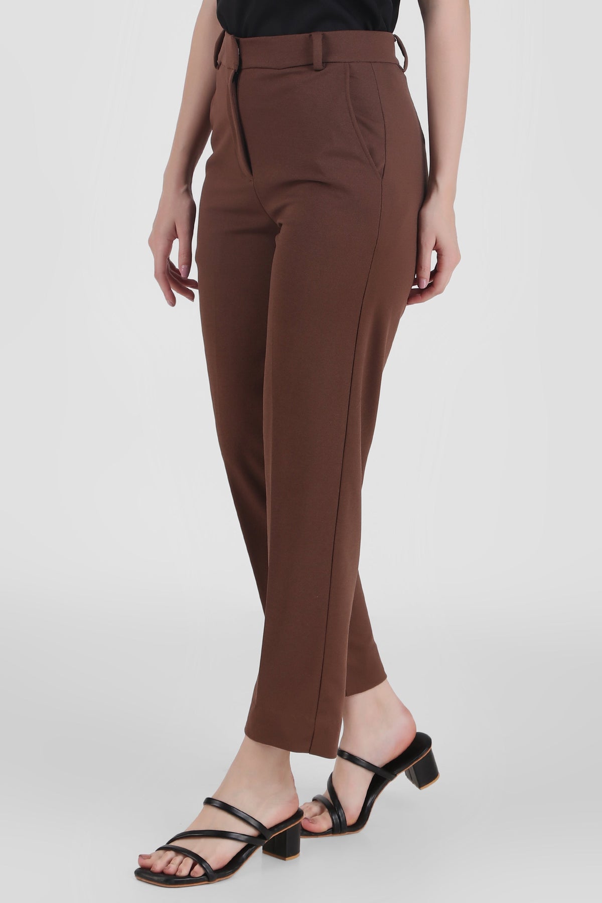 Straight Fit Formal Trousers, Brown