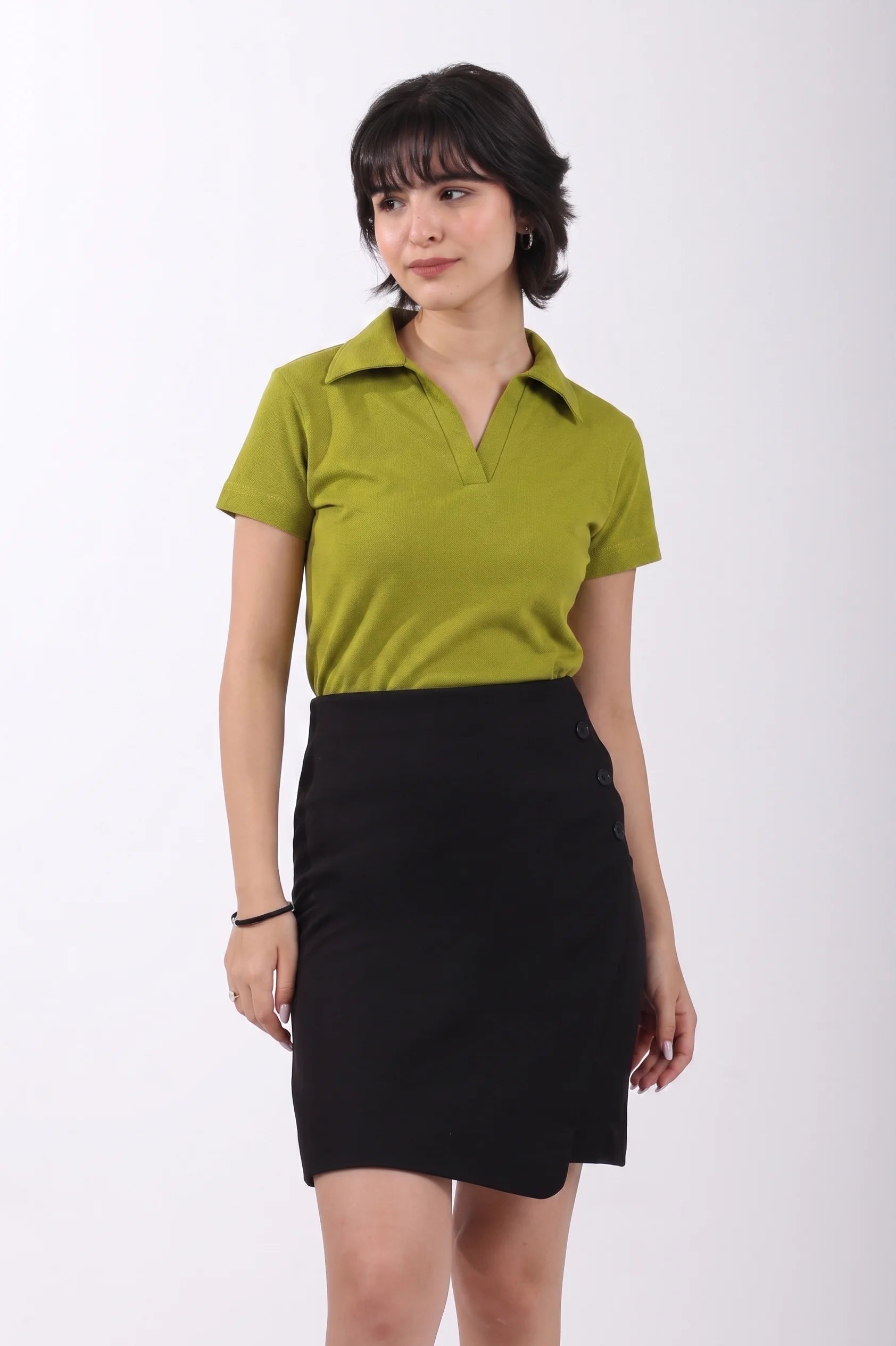 Classic Cotton Polo T-Shirt – Lime Green
