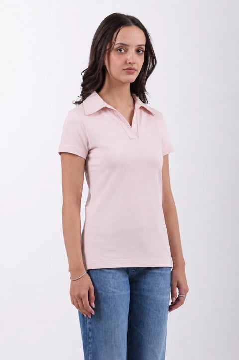 Classic Cotton Polo T-Shirt – Cool Pink