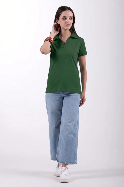 Classic Cotton Polo T-Shirt – Green