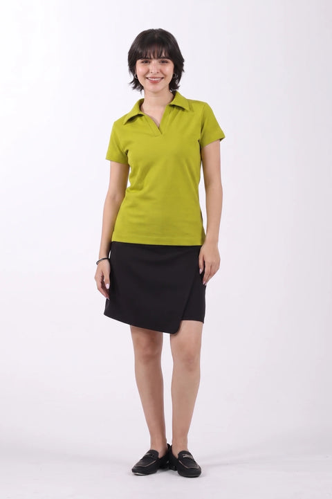Classic Cotton Polo T-Shirt – Lime Green