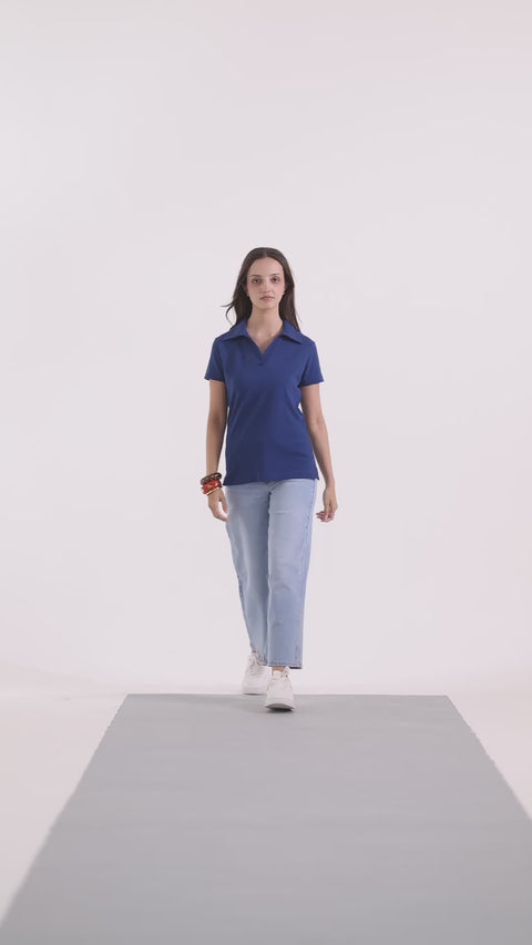 Classic Cotton Polo T-Shirt – Blue