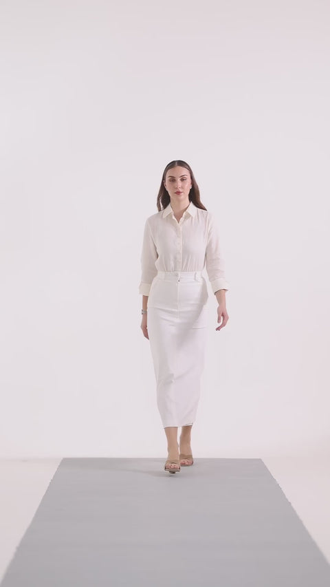 Limitless Core™ Long Pencil Skirt – Off White