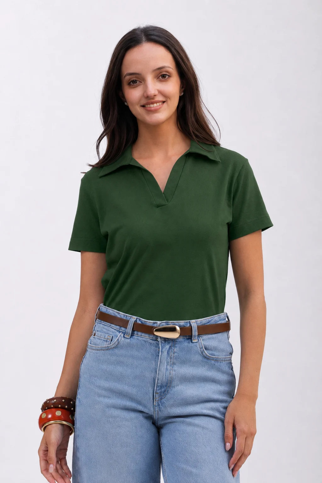 Classic Cotton Polo T-Shirt – Green