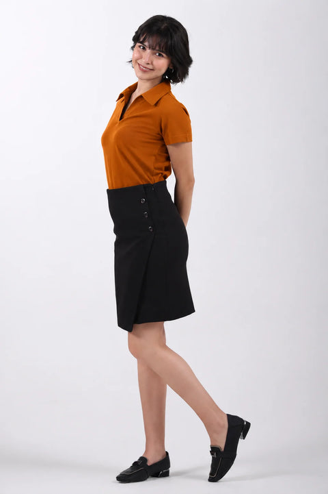 Classic Cotton Polo T-Shirt – Rust