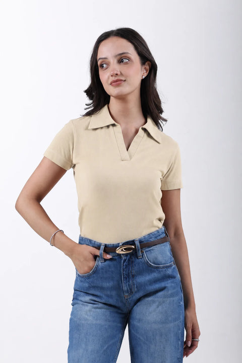 Classic Cotton Polo T-Shirt – Butter Yellow