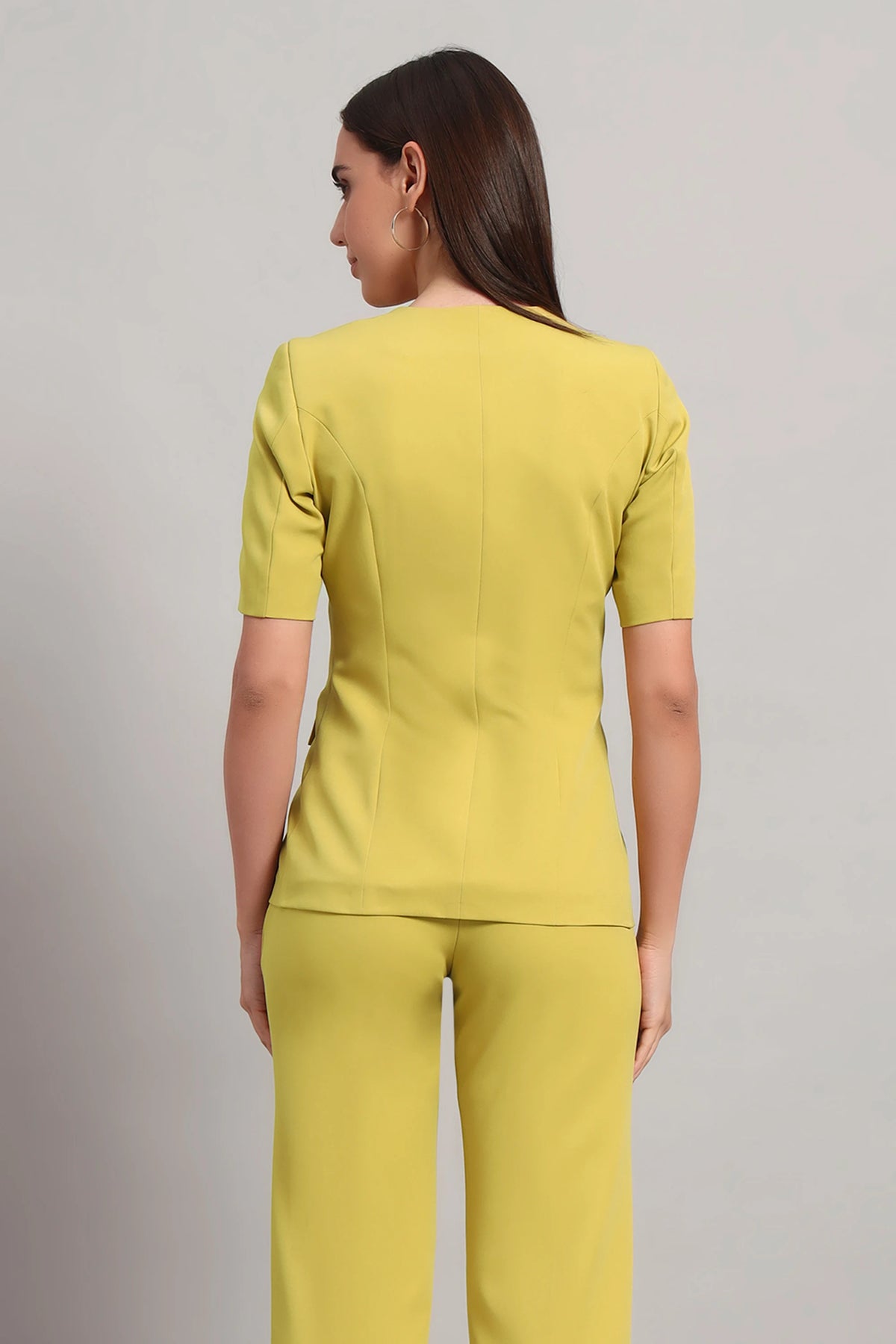 Short Sleeves Blazer, Lime Punch