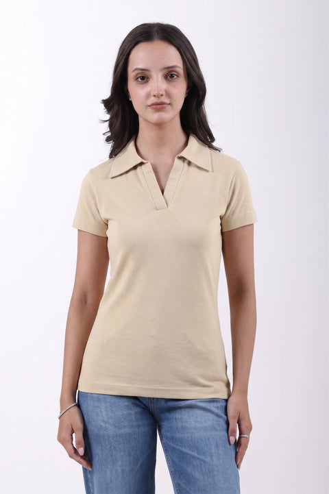 Classic Cotton Polo T-Shirt – Butter Yellow